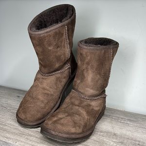 Women’s LL Bean Slipper Boots Faux Fur and Suede size 6